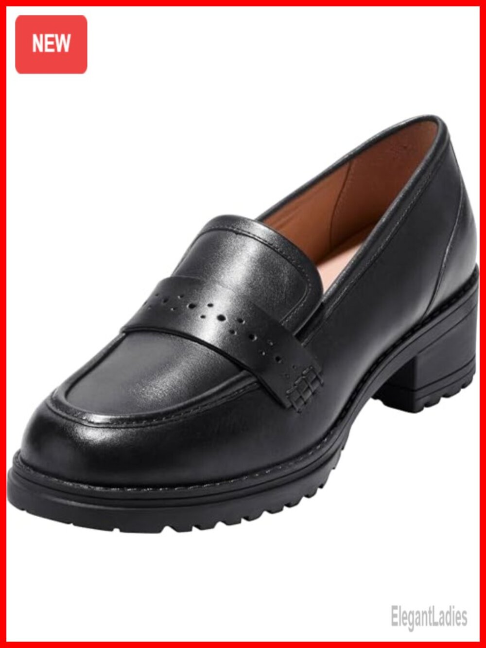 Women's Leather Penny Loafer, Comfortable Slip-On Walking Shoes